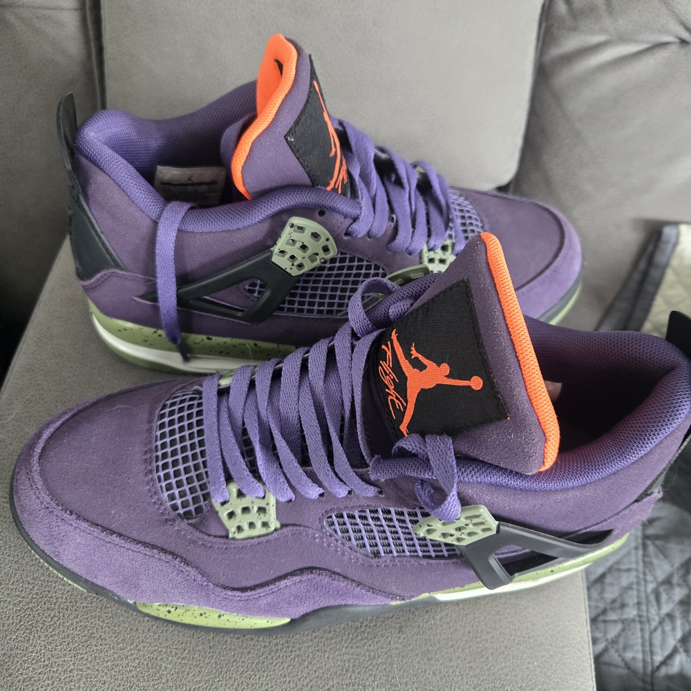 Air Jordan Purple and Green Sneakers